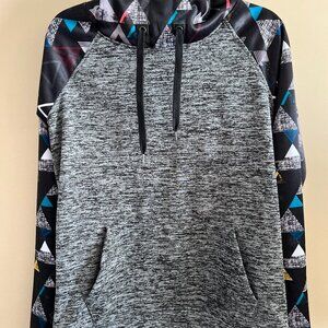 Empyre Pull Over Hoodie Grey With Triangle Geometric Sleeves Lg WNTR COLLECTION